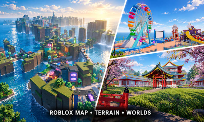 build roblox map, simulator obby, terrain, lobby, roblox studio game environment