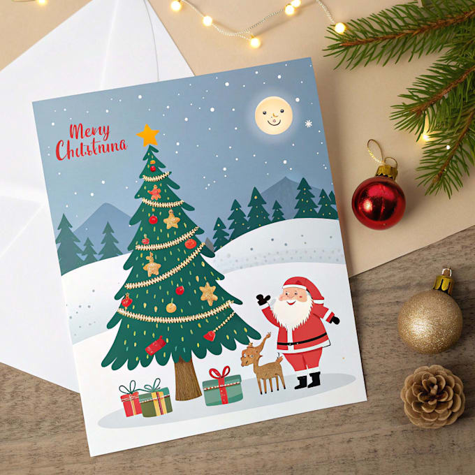 draw christmas illustrations and cards for you