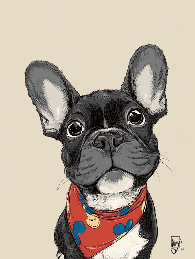 draw disney pet portrait illustration
