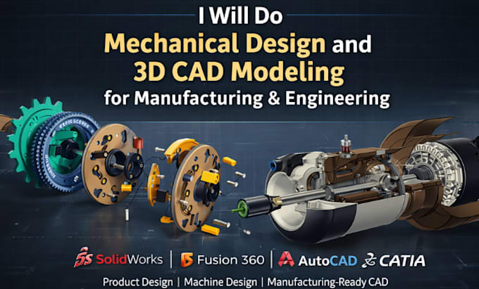 Do mechanical design and 3d cad modeling for manufacturing and ...