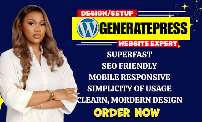 design fast and responsive generatepress modern website with generateblocks pro