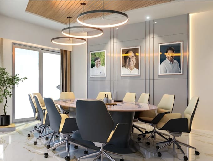 remodel 3d conference room, office design, cgi interior render, furniture layout