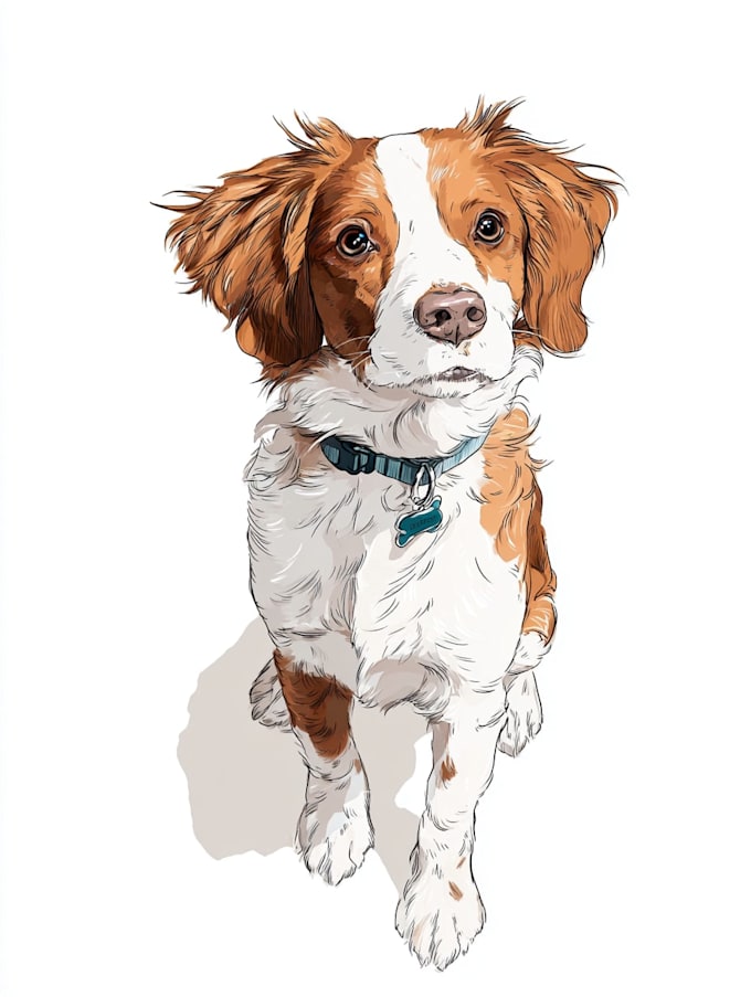 draw  pets portrait illustration in