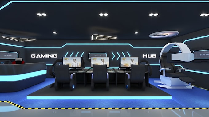 Renovate 3d game entertainment center arcade room game venue lounge ...