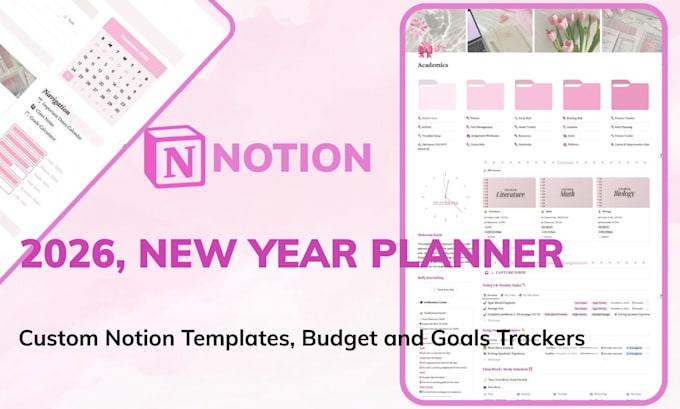 Notion 2026 new year life holiday planner goal template adhd daily ...