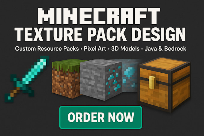 do minecraft texture pack, resource pack, custom pixel art, bedrock, java design