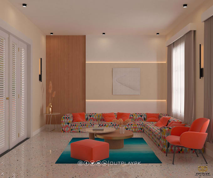 interior design and hyper realistic 3d rendering