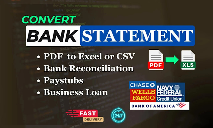 convert bank statement pdf to excel