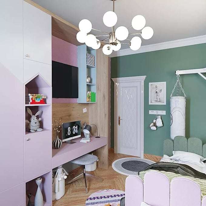 create modern interior desing with realistic 3d renders