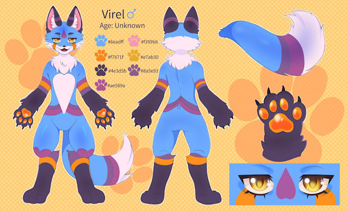 design a reference sheet for your fursuit