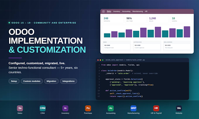 do odoo implementation, odoo customization and odoo development