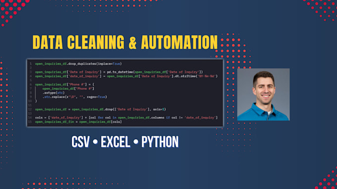 clean, transform, or automate your CSV or excel data using python