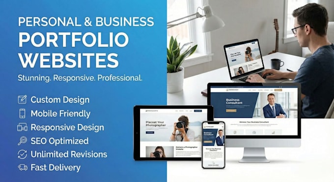 create responsive personal and business portfolio website