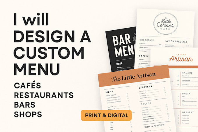 Create a restaurant menu by Georgealexan169 | Fiverr
