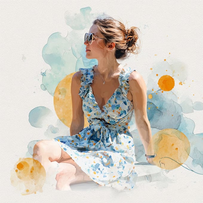 do custom watercolor paint illustration or clipart in digital form