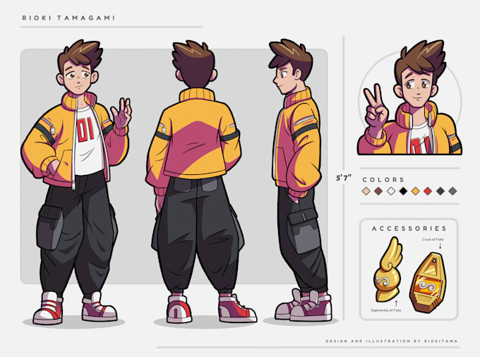 draw an anime character reference sheet for your oc, game or vtuber