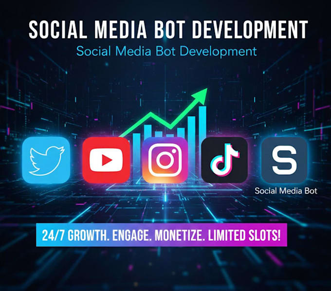 develop social media bot, twitter bot, tiktok bot, instagram bot, youtube bot