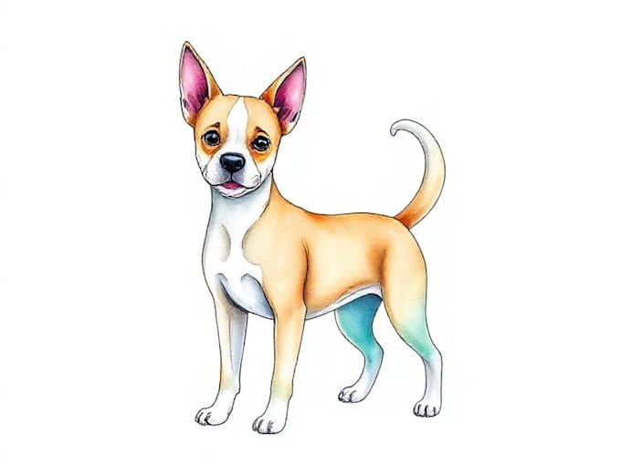 draw watercolor pet portrait