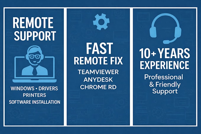 provide remote IT support for windows fix errors, drivers and slow PC