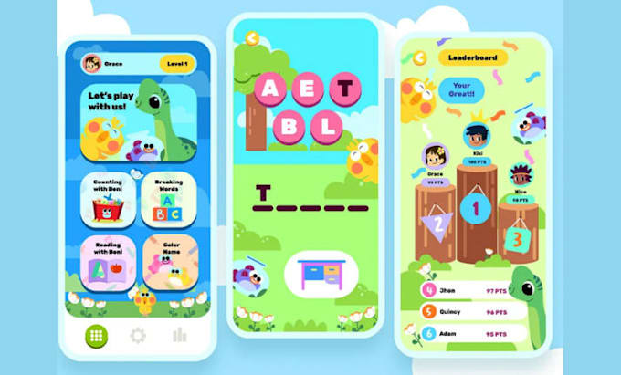 develop ai kids game app elearning app quiz game app education app trivia app