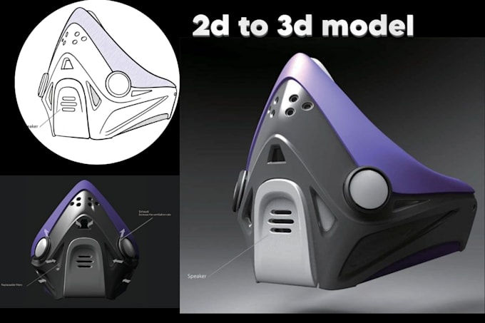Convert 2d sketch, svg logo, figurine, drawing to stl stp for printing ...