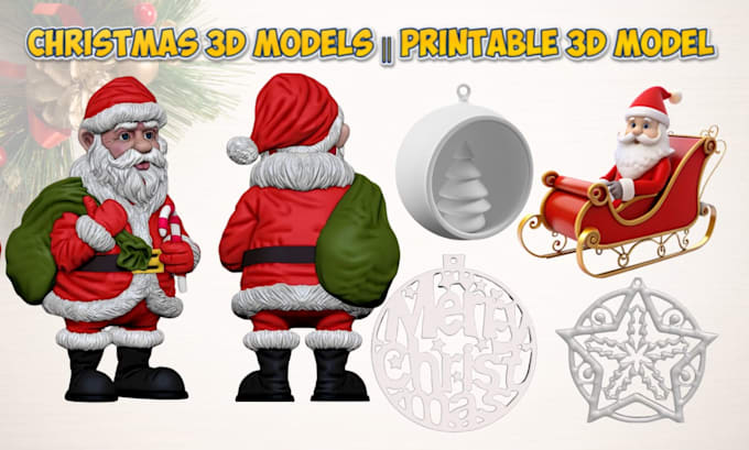 create stunning christmas 3d models, 3d ornaments, printable designs