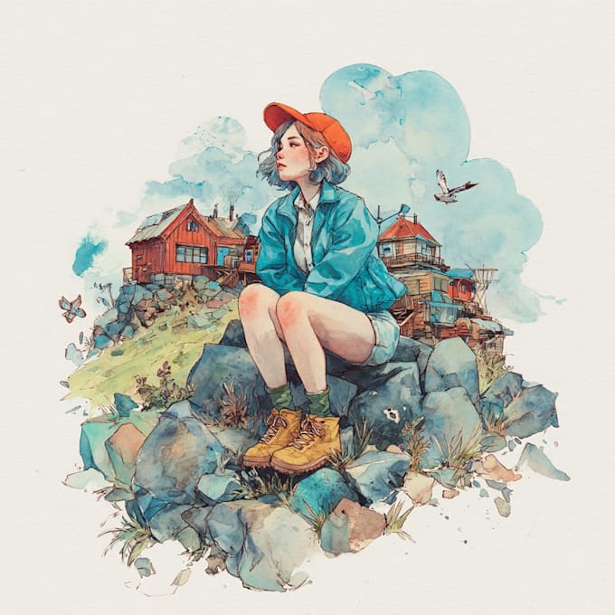 draw unique watercolor illustrations