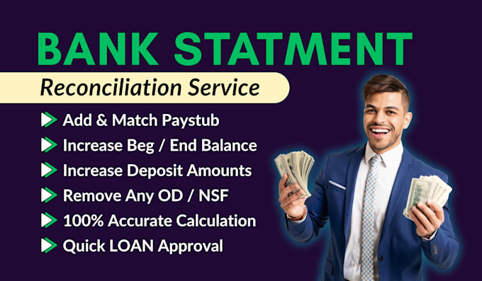 reconcile bank statement PDF to editable format