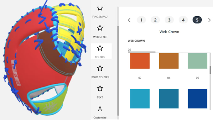 do 2d 3d model of baseball, softball glove shopify kickflip zakeke configurator