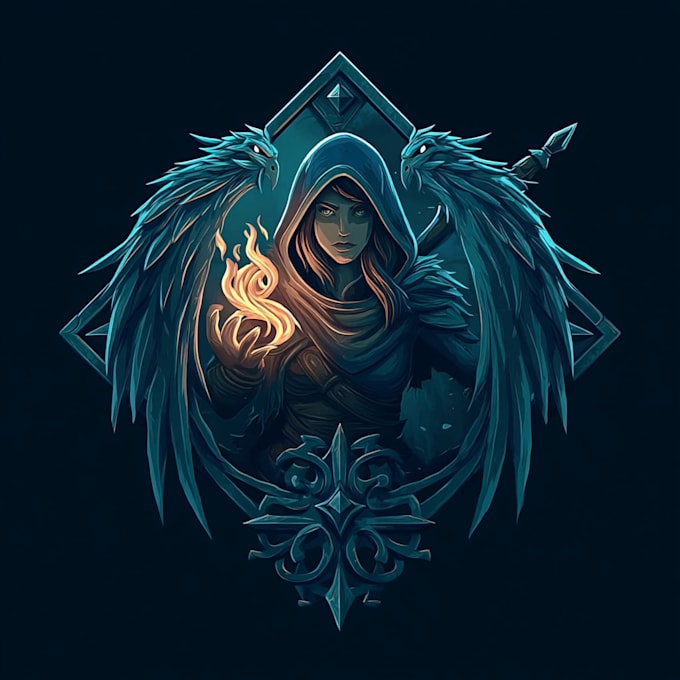 create an fantasy game logo and branding