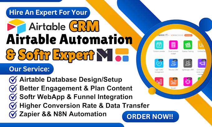 setup airtable database airtable automation dashboards softr webapp and workflow
