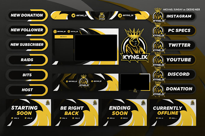design professional twitch overlay animated alerts design