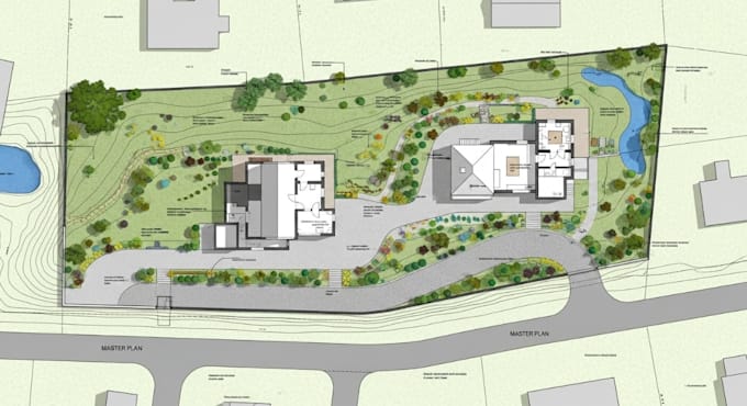 draw 2d 3d site plan plot plan landscape site plan master plan architecture plan