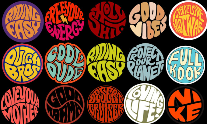 draw hand lettering typography logo design circle style
