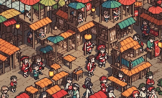 Desenhar arte de jogo retro pixel 2d spritesheet animação de arte pixel ...