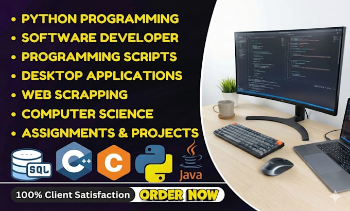 script java python c cpp sql database coding programming assignment developer