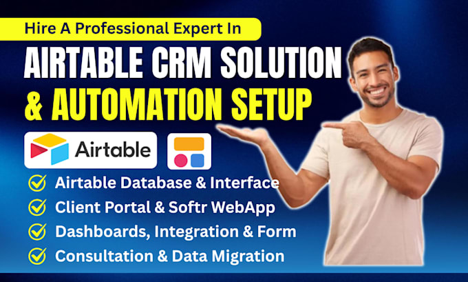 setup airtable database airtable automation integrate softr wbapp crm expert