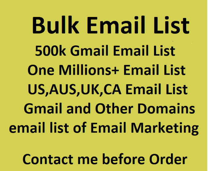 do 500k US bulk email list, valid email list for your email marketing