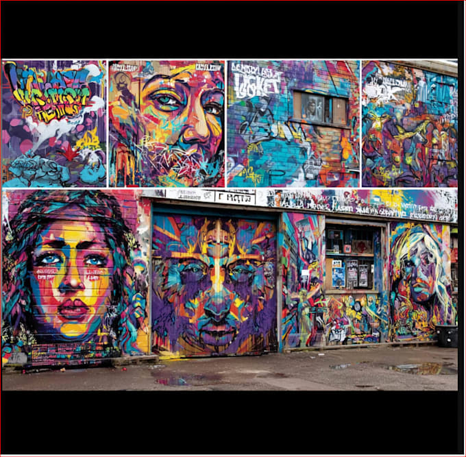 create graffiti pop art designs and murals
