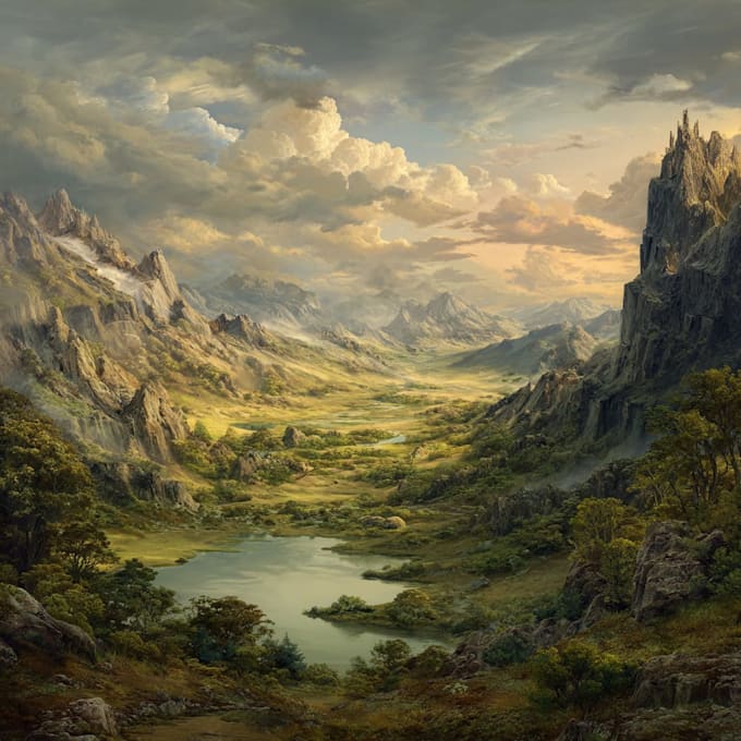 digitally paint fantasy landscape