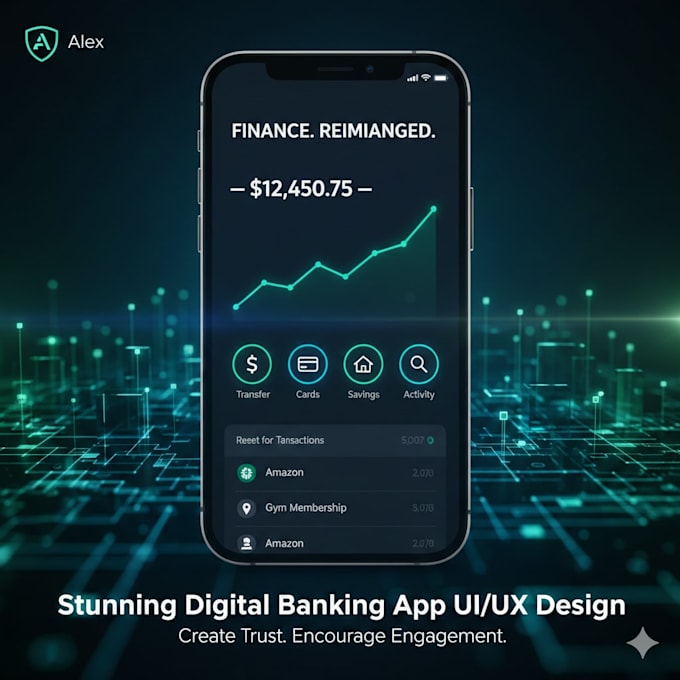 Design modern fintech dashboard ui ux for web mobile by Alex_metri | Fiverr