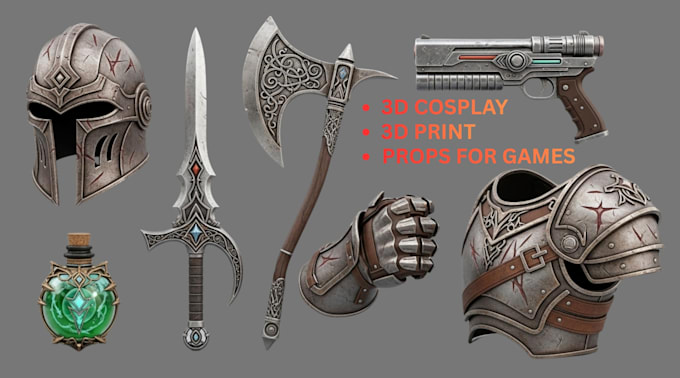 Do high quality realistic 3d cosplay, props for games and 3d print by ...