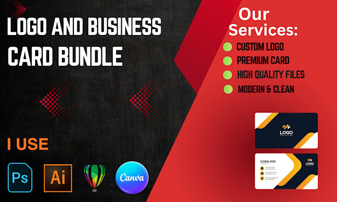 professional logo and business card bundle