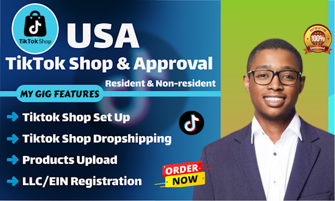 setup USA tiktok shop, llc registration, ein for non US resident sellers