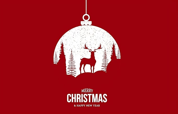 do modern unique christmas and happy new year logo design