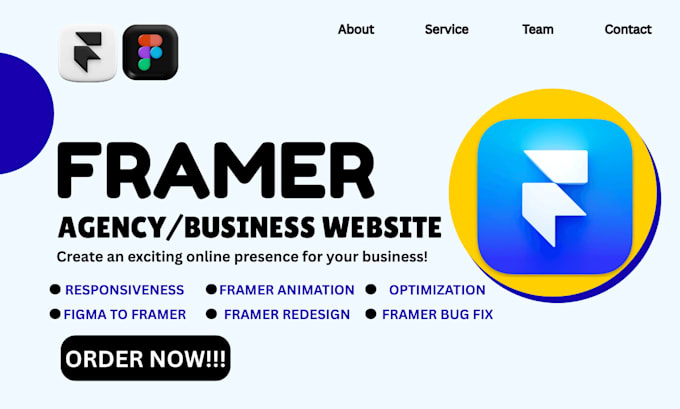develop framer business agency website, framer website, framer portfolio design
