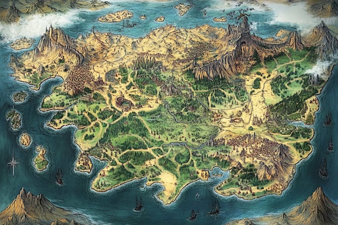 make vector map illustration fantasy map maker city map