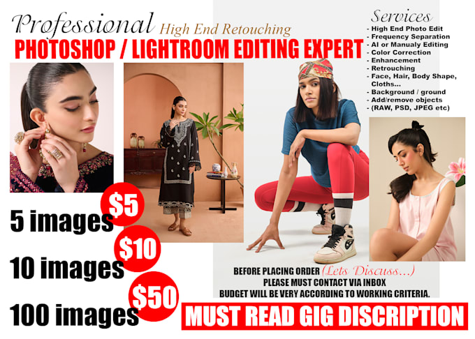 do professional skin retouch and editing photos