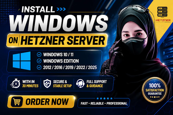 install windows on hetzner vps and dedicated servers
