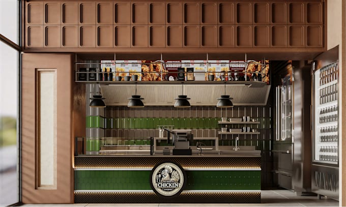 Create 3d restaurant interior design, bar interior, lounge interior ...